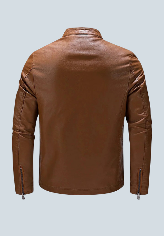 Barolo Brown Biker Leather Jacket